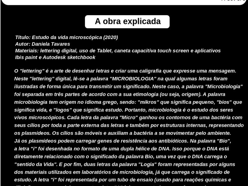 Explicação da obra: Estudo da vida microscópica (2020)